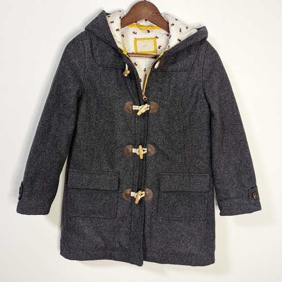 Mini Boden Jackets & Coats Boden Girls Grey Wool Blend Lined Coat